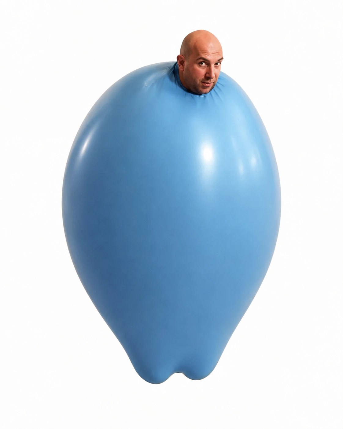 Benny inside a giant balloon